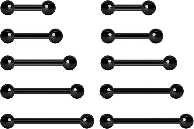 NewkeepsR 20G/18G/16G/14G/12G/10G Medical Implant Steel Nipple Tongue Piercing Barbell,Industrial Tongue Cheek Dimple Bars - Image 1